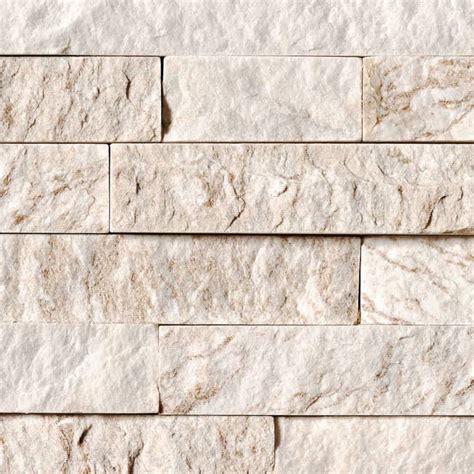 Rockmount White Quartzite Stacked Stone Ledger Panels