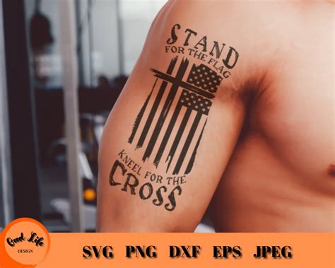 Stand for the Flag Kneel for the Cross SVG Distressed - Etsy