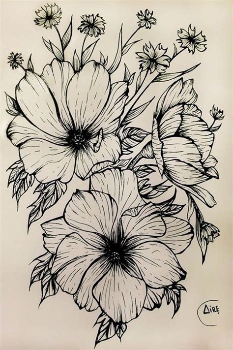 50 Easy Flower Pencil Drawings For Inspiration | Disegno di fiori ...