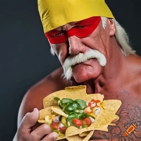Hulk hogan enjoying cheesy nachos