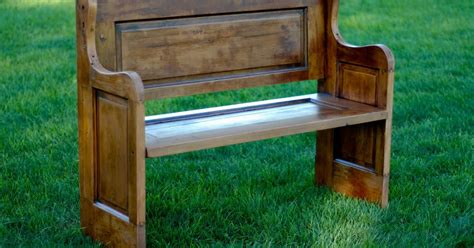 Door Furniture: Refinished Wood Door Bench