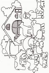 Knutsel Je Mee Boerderij Met Dierenboerderij Dieren kleurplaat  sketch template