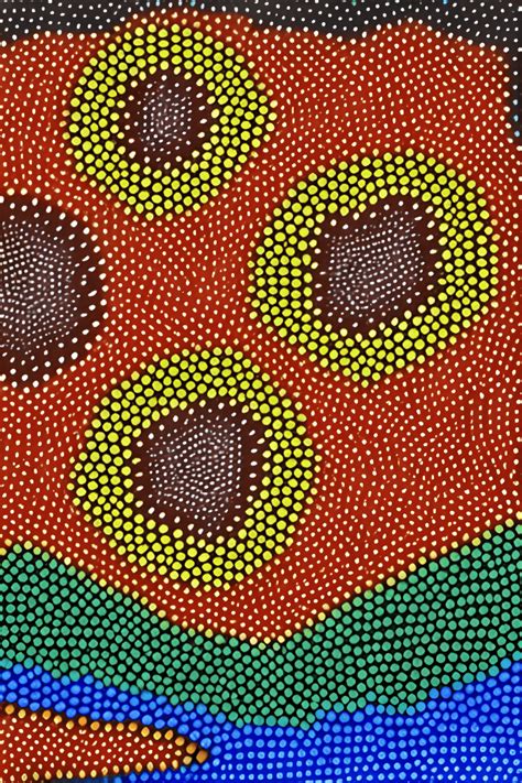 Aboriginal Dot Art Landscape · Creative Fabrica