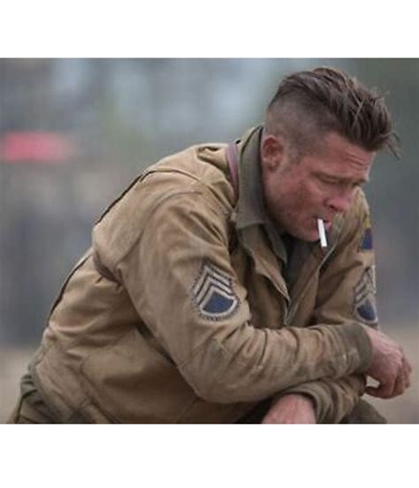 Brad Pitt Fury Jacket | Wardaddy Bomber Jacket - Jackets Masters