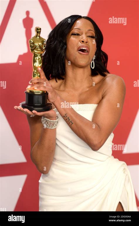 Regina King with the best supporting actress Oscar in the press room at the 91st Academy Awards ...