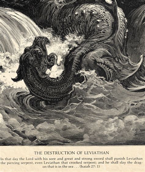 Gustave Dore's Destruction of Leviathan - Vintage Religious Art - Antique Wall Art - Old Maps ...