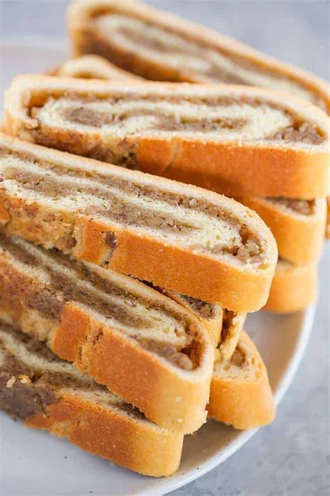 A plate with slices of nut roll. Bread Recipes, Cookie Recipes, Dessert ...