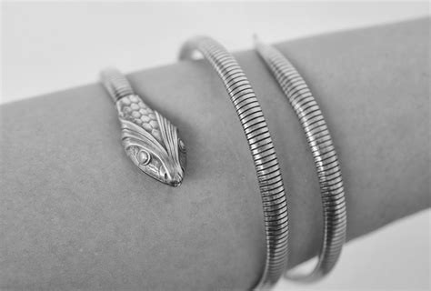 e r i n - a n t i q u e s: Antique sterling silver snake bracelet