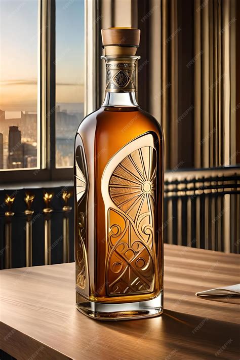 Premium AI Image | Artistic whiskey bottle on the table