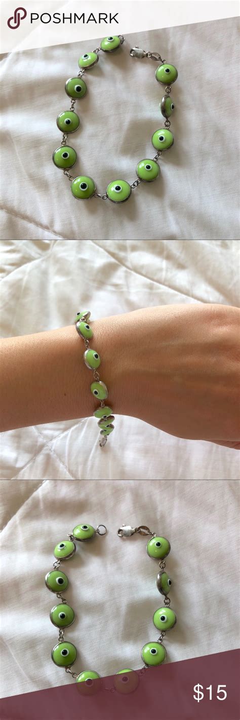 Green Evil Eye Bracelet | Evil eye bracelet, Clothes design, Fashion design