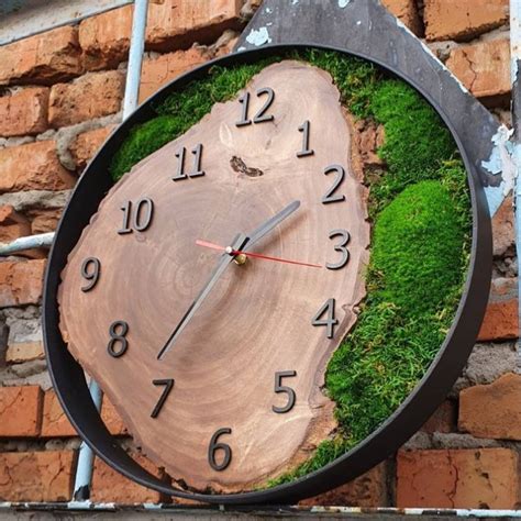 Clock wall wood,Clock handmade,Loft Clock,Wall clocks, Live edge,Wooden clocks | Plant decor ...