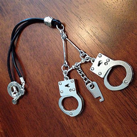 Car Accessories, Rearview Mirror Charm, Rear View Mirror Charm, Biker Keychain, Handcuffs Car ...