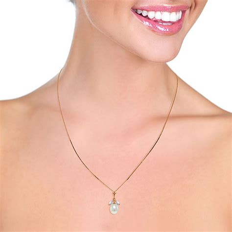 14K Solid Rose gold fine Necklace 16-24" w Parl & Aquamarines | eBay