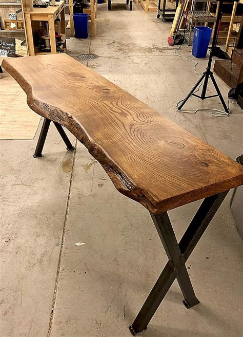 Amazon.com: Console Bar Table, Live Edge Bar Table, Walnut Console Table, Live Edge Sofa Table ...