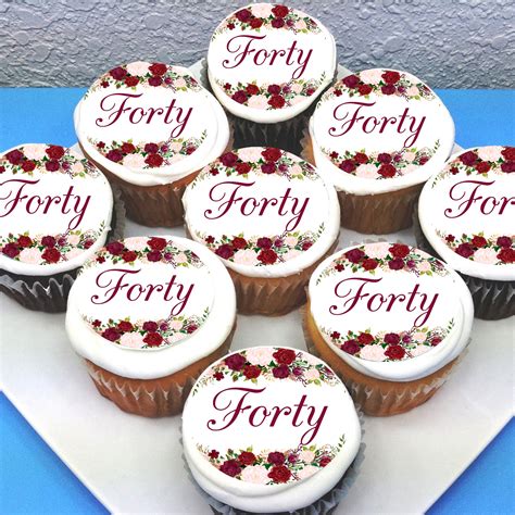 Floral Themed Edible Cupcake Toppers – Deezee Designs