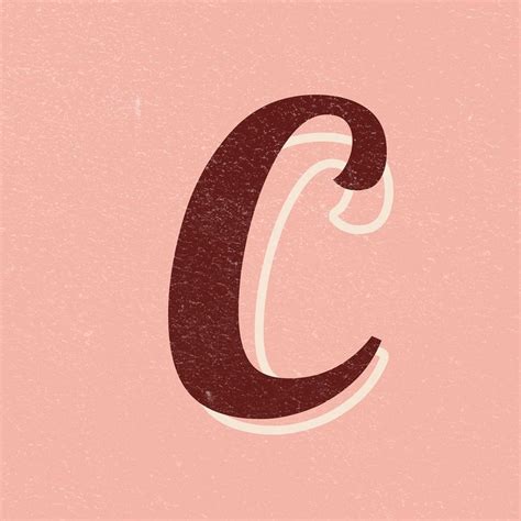 the letter c is made up of brown and white lines on a pink background,