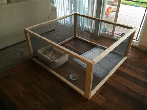 DIY Dog Pen. 4x4x2 6 2x2s and 2 rolls of screen $22 | Dog pen, Diy dog stuff, Dog playpen