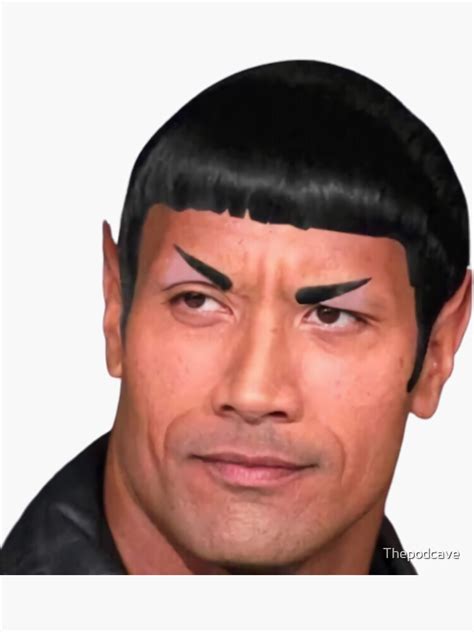 " eyebrow meme Dwayne The Rock Johnson" Sticker by Thepodcave | Redbubble