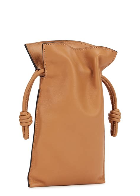 Loewe Online Flamenco Pocket brown leather cross-body pouch ...