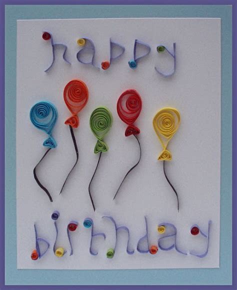 handmade paper quilling birthday card ~ craft ideas and art projects