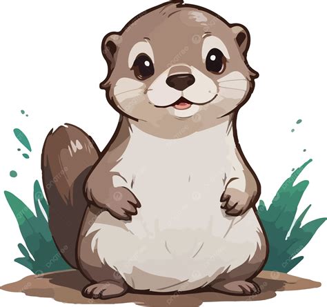 Cute Otter Cartoon Image, Cute Clipart, Cartoon Clipart, Otter Clipart PNG Transparent Image and ...