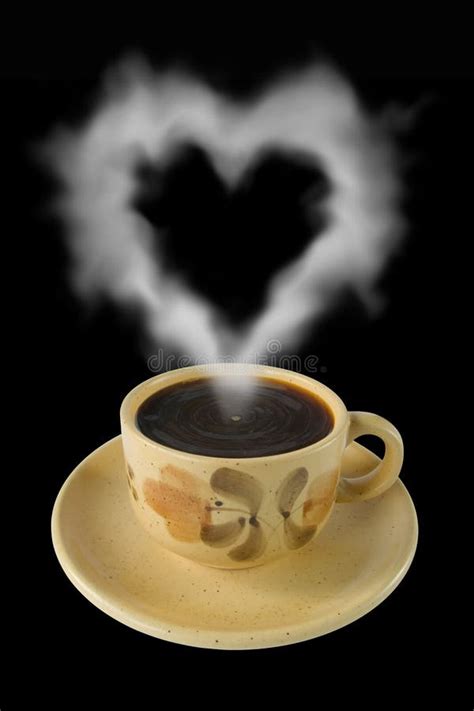 Cup of Coffee and Steam Like a Heart Stock Photo - Image of beverage, brown: 1785122