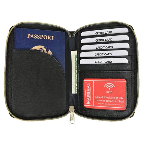 menswallet - RFID Premium Leather Men's Passport Bifold Zip Around Wallet ID & Credit Card ...