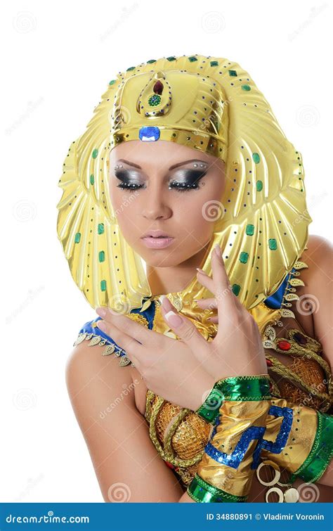 The Girl-dancer in a Costume of the Pharaoh Stock Image - Image of ...