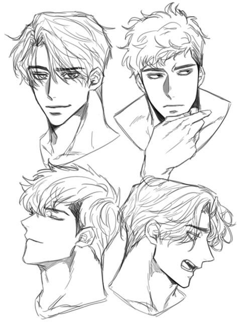 Male Face Drawing Reference