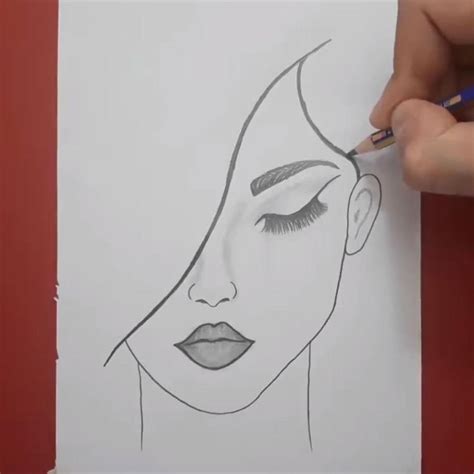 beautiful girl face sketch easy [Video] | Drawings, Pencil drawings, Batman art drawing