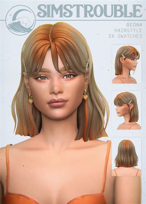 Seona Hairstyle by simstrouble – @simstrouble on Tumblr