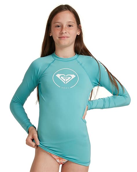 Roxy Girls 8-14 Beach Classics Long Sleeve Upf 50 Rash Vest - Porcelain Blue | SurfStitch