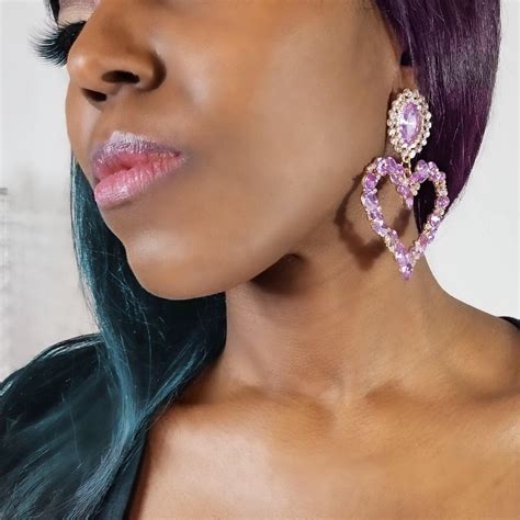 Purple Heart Earrings - Bonafide Glam