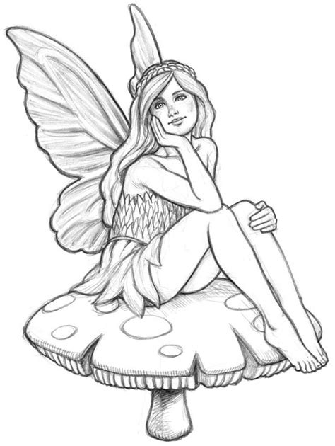 Fairy Drawing, Pencil, Sketch, Colorful, Realistic Art Images | Drawing ...