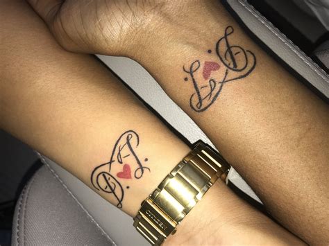 Matching couple initial tattoos | Matching couple tattoos, Initial ...