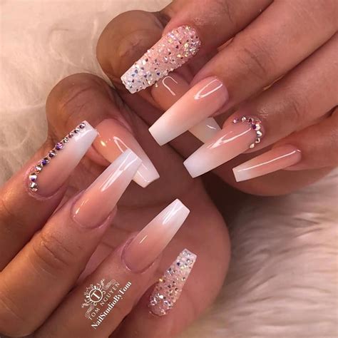 ♕PINTEREST:💎KIANIA💎 #ombrenails | Gem nails, Long acrylic nails coffin ...