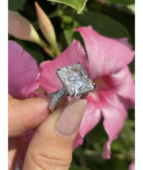 8.5 carat Radiant Cut Moissanite ring