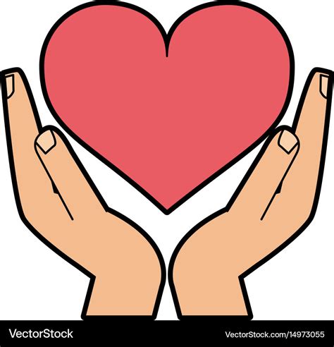Hand holding heart cartoon icon image Royalty Free Vector