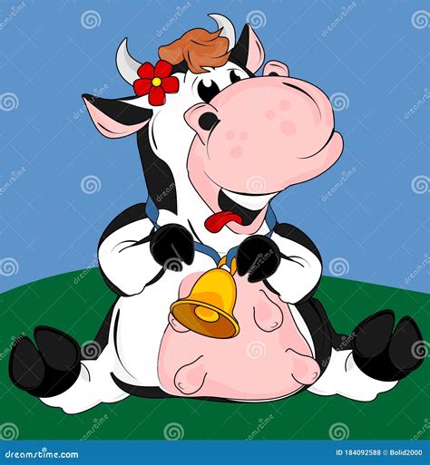 Funny fat cow stock illustration. Illustration of dairy - 184092588