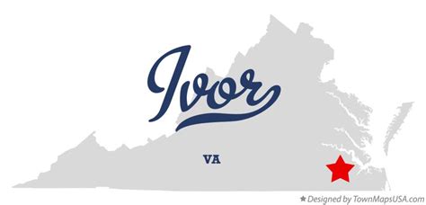 Map of Ivor, VA, Virginia