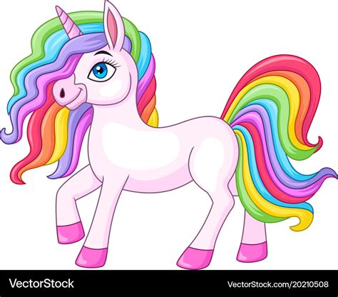 Cartoon rainbow unicorn horse Royalty Free Vector Image