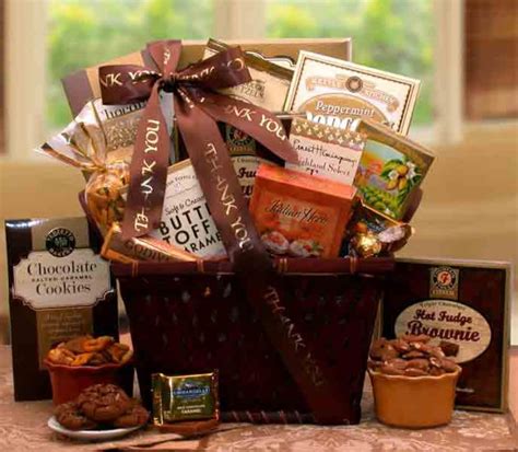 Thank You Gift Basket With Imprinted Thank You Ribbon, Gift for Client, Gift for Realtor ...