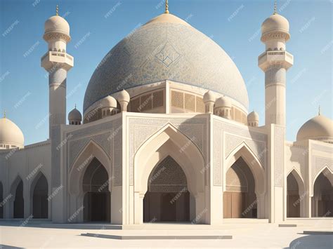 Premium AI Image | Muslim architecture exterior of masjid