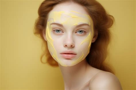 Premium AI Image | Women and skin care in the style of light yellow and light beige