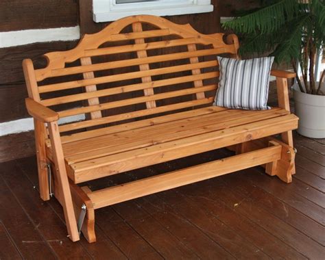 Marlboro Cedar Wood Glider Bench - 4', 5' or 6'