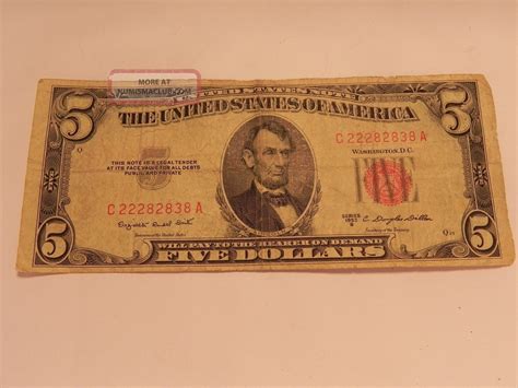 $5 United States Note Red Seal Fr 1534 (ps12)