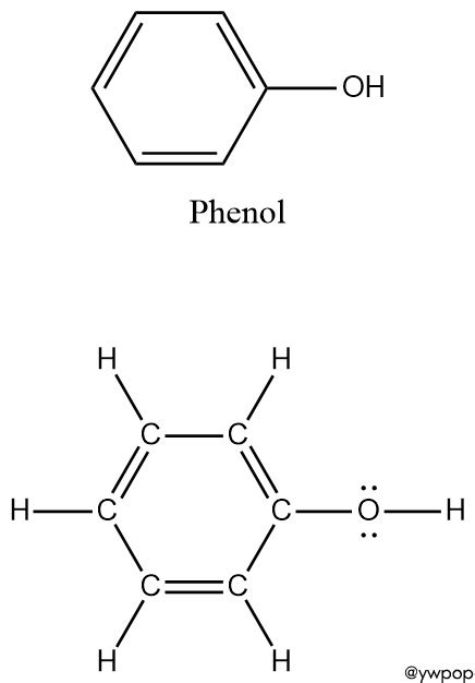 Lewis structure of phenol C6H6O