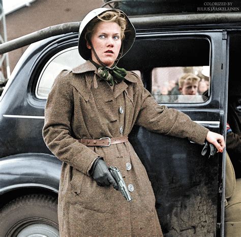 A member of the Danish resistance armed with a Walther PP, Copenhagen, May 1945. : r/Colorization