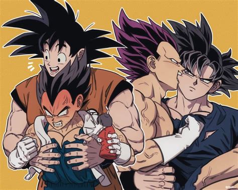 son goku and vegeta (dragon ball and 1 more) drawn by fecaa | Danbooru