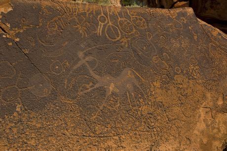 Ancient Bushman Rock Art Depicting Antelope Editorial Stock Photo ...